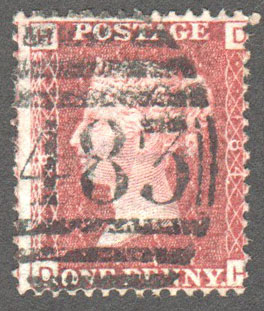 Great Britain Scott 33 Used Plate 184 - DH - Click Image to Close